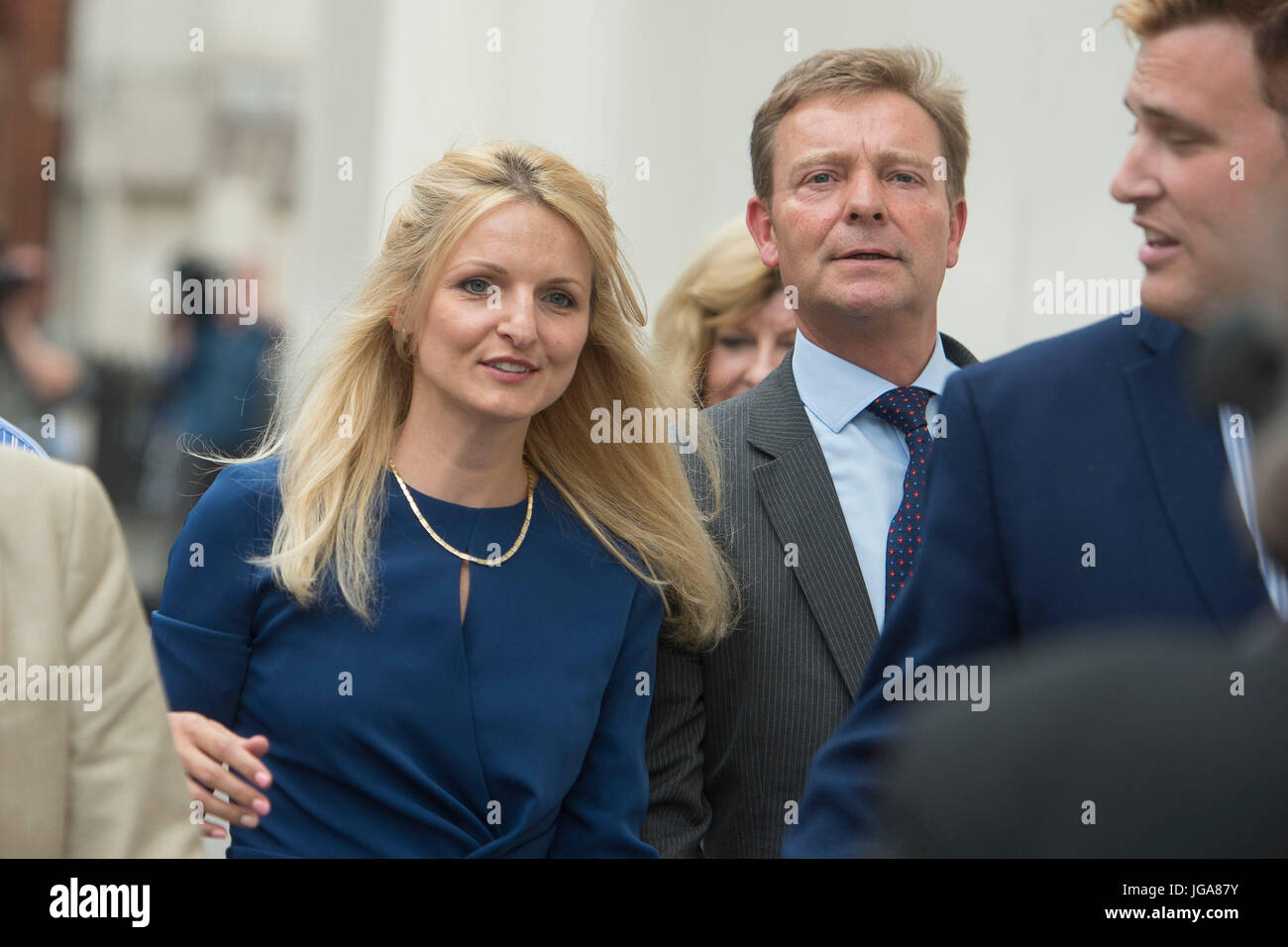 Conservative MP Craig Mackinlay, with his wife Kati Mackinlay, leave ...
