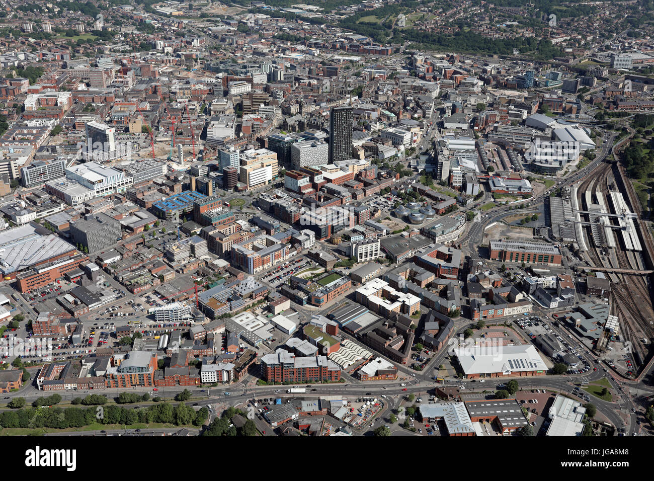 aerial view of Sheffield city centre, UK Stock Photo