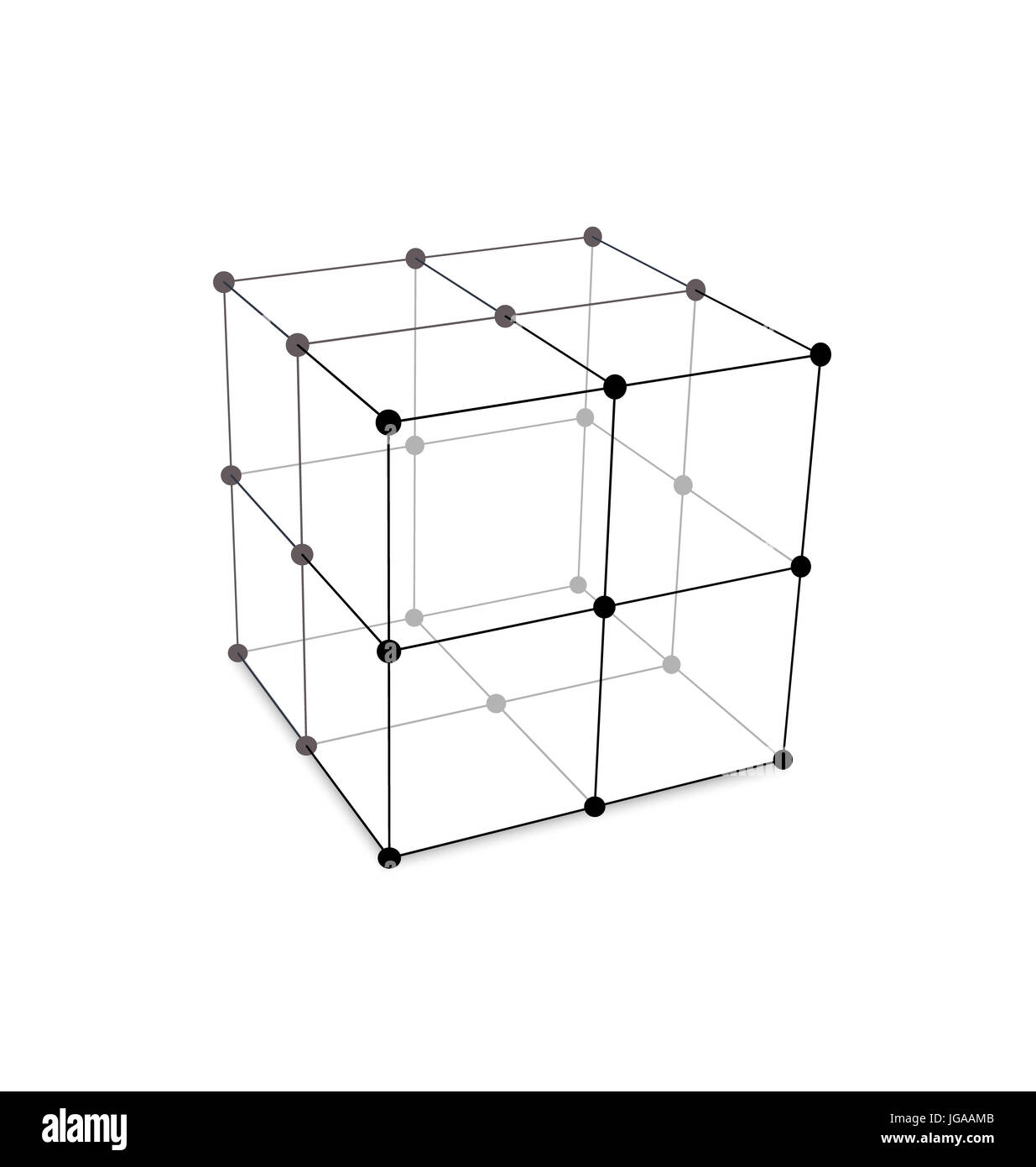 Illustration Cube Made is Mesh Polygonal Element Connected Lines and Dots  Stock Photo - Alamy
