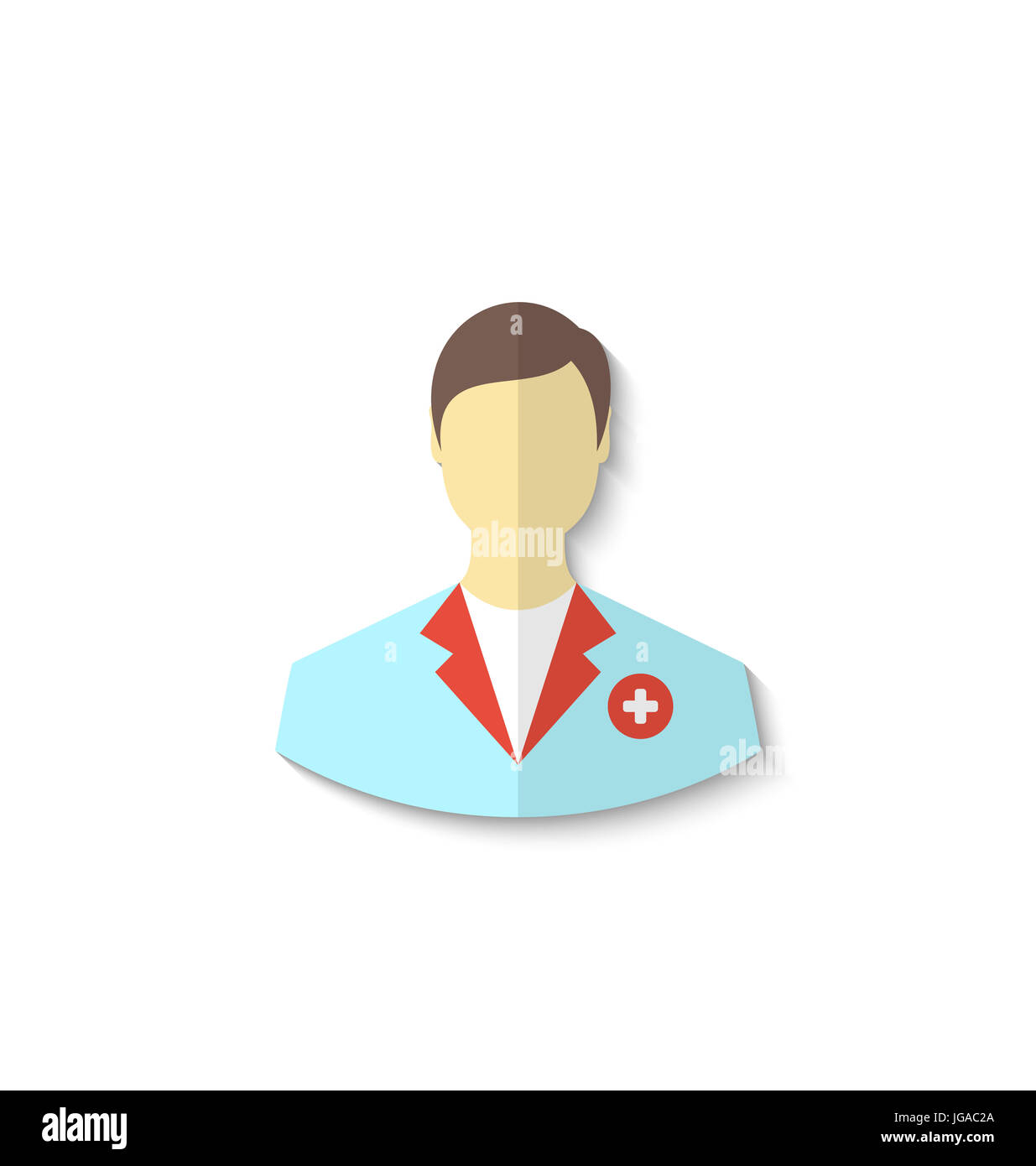 Illustration flat icon of medical doctor with shadow isolated on white ...