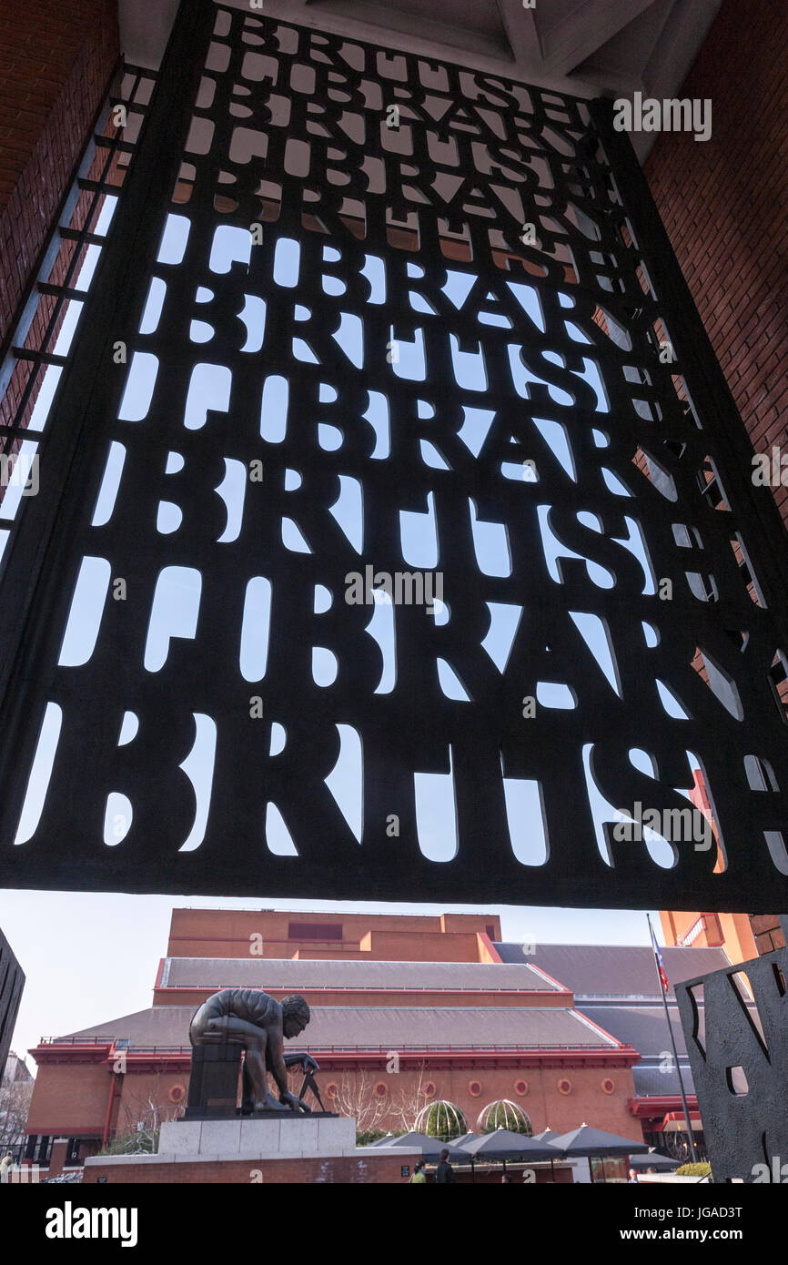 Iron gate with The British Library, national library of the United