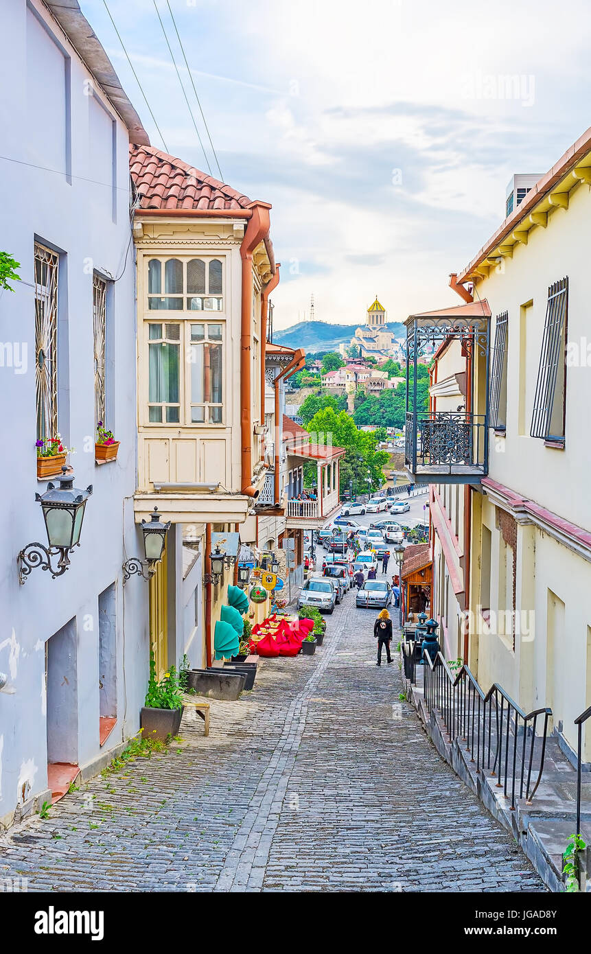TBILISI, JUNE 5, 2016 The streets on Sololaki hill in