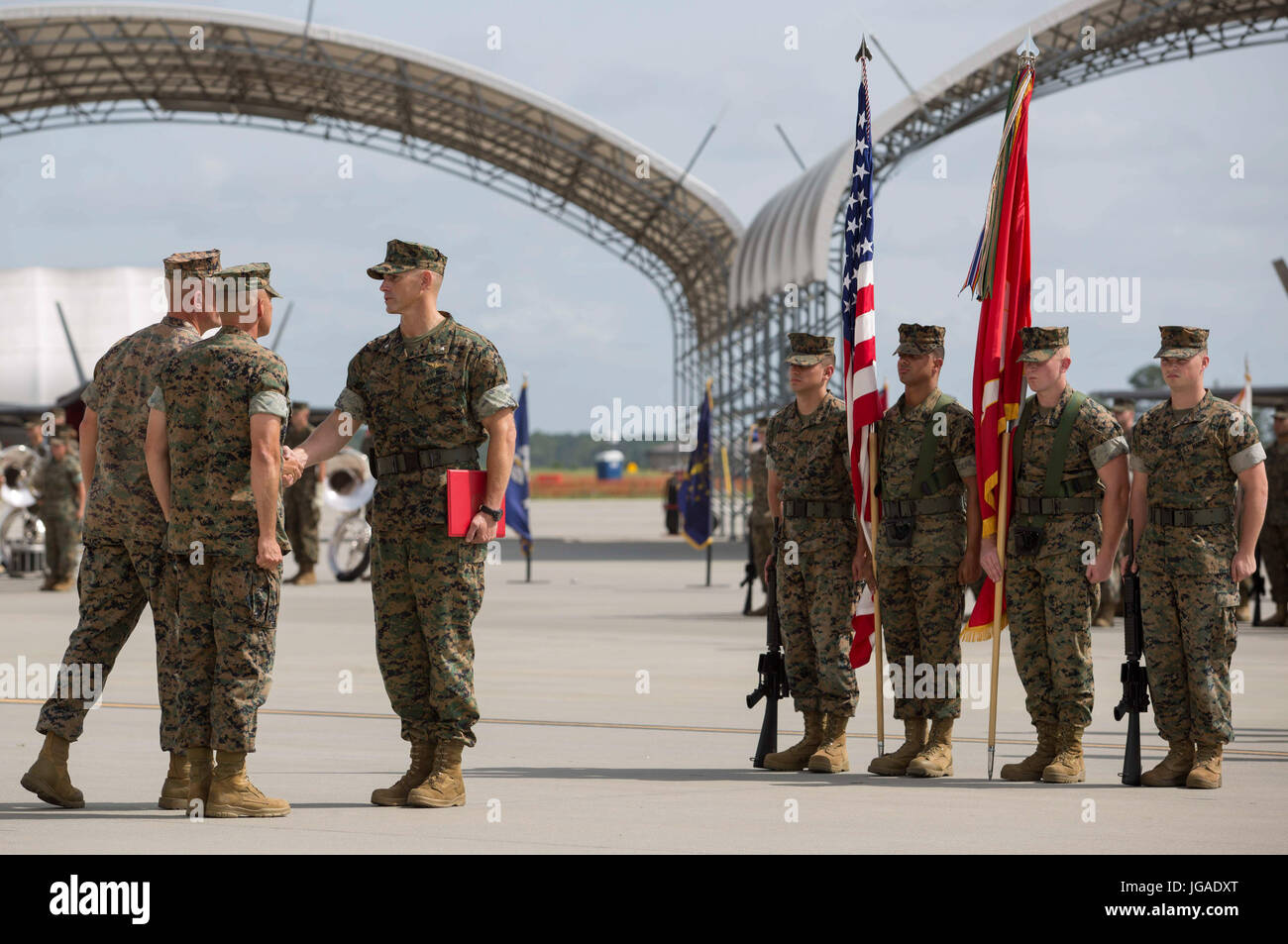 U.S. Marine Corps Maj. Gen. M. G. Glavy, center, commanding general 2nd ...