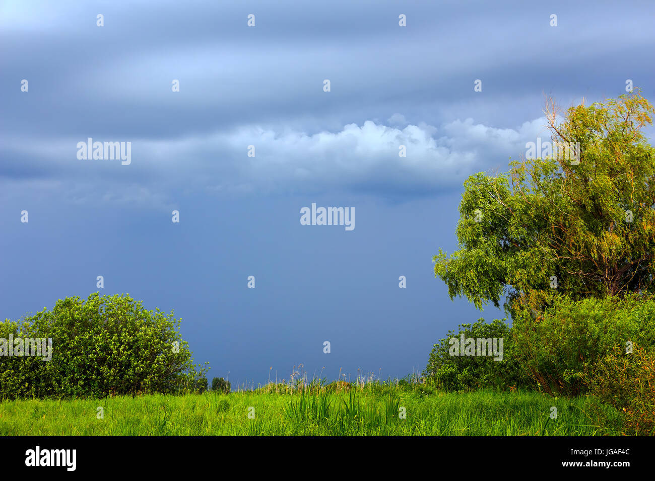 Landscape with storm clouds Stock Photo - Alamy