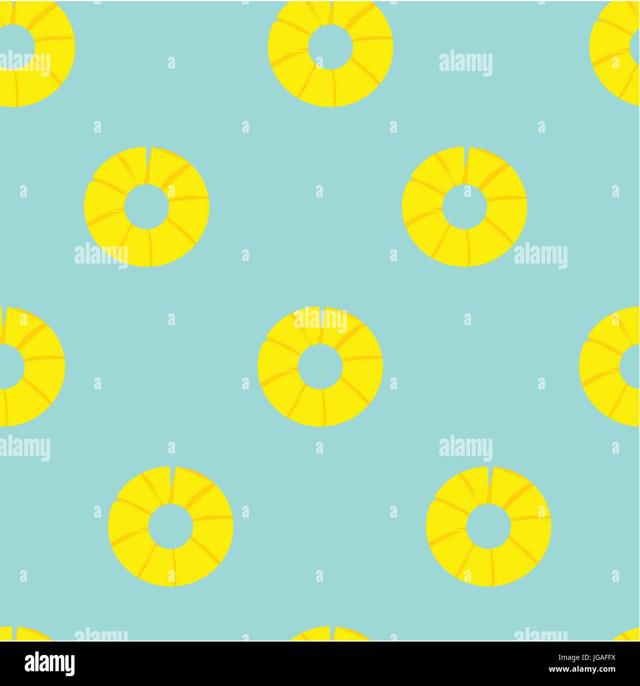 Vector illustration seamless pattern, background with pineapple slices ...