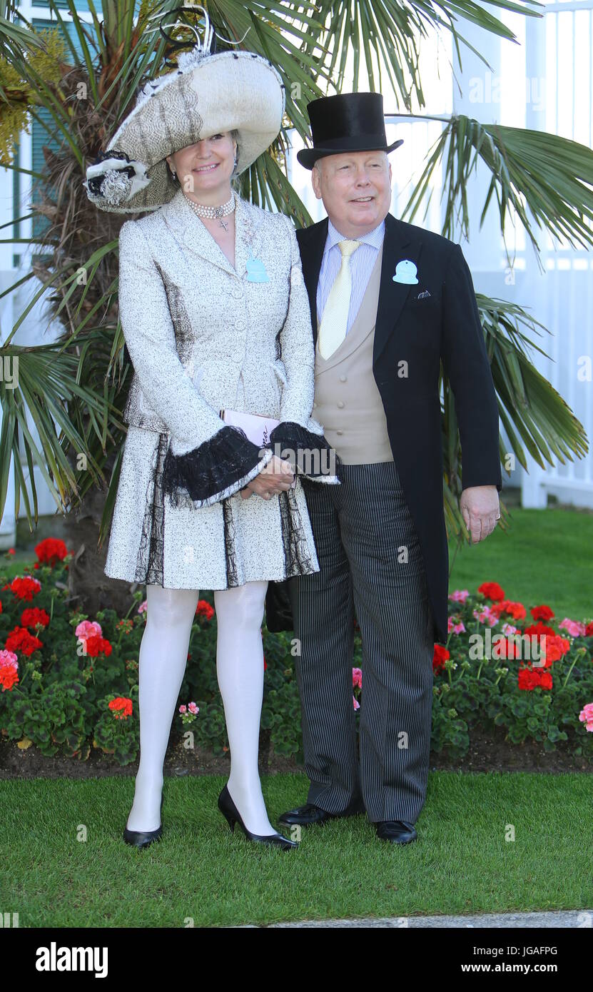 Investec Derby Day 2017 at Epsom Racecourse  Featuring: Julian Fellowes, Emma Joy Kitchener Where: United Kingdom When: 03 Jun 2017 Credit: John Rainford/WENN.com Stock Photo