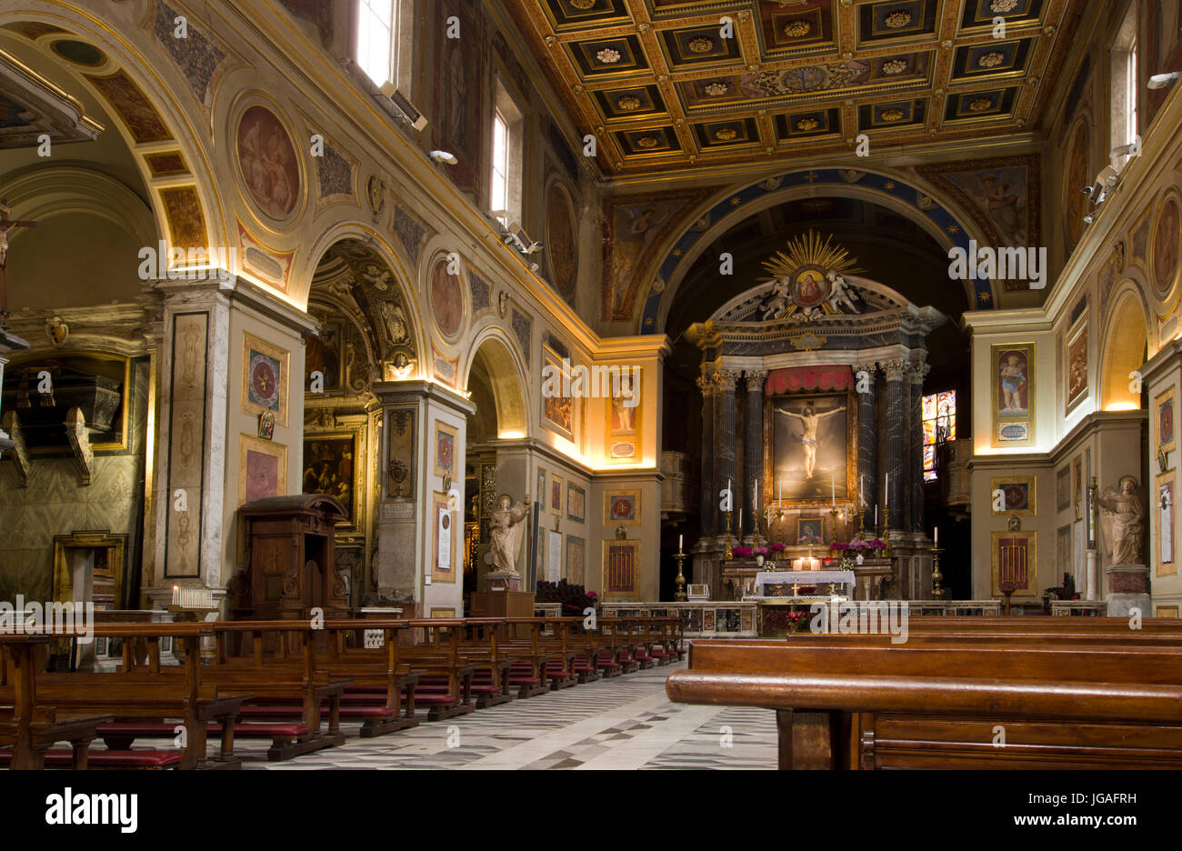 ROME, ITALY JUNE 29, 2017 San Lorenzo in Lucina ancient Roman basilica dedicated to St ROME, ITALY JUNE 29, 2017 San Lorenzo in Lucina ancient Roman basilica dedicated to St