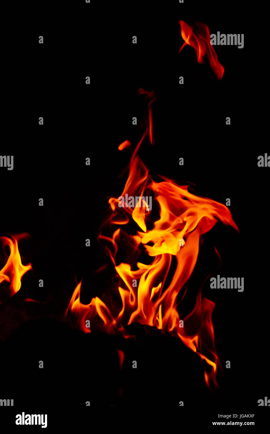 Beautifully colored fire burning with big flames Stock Photo - Alamy