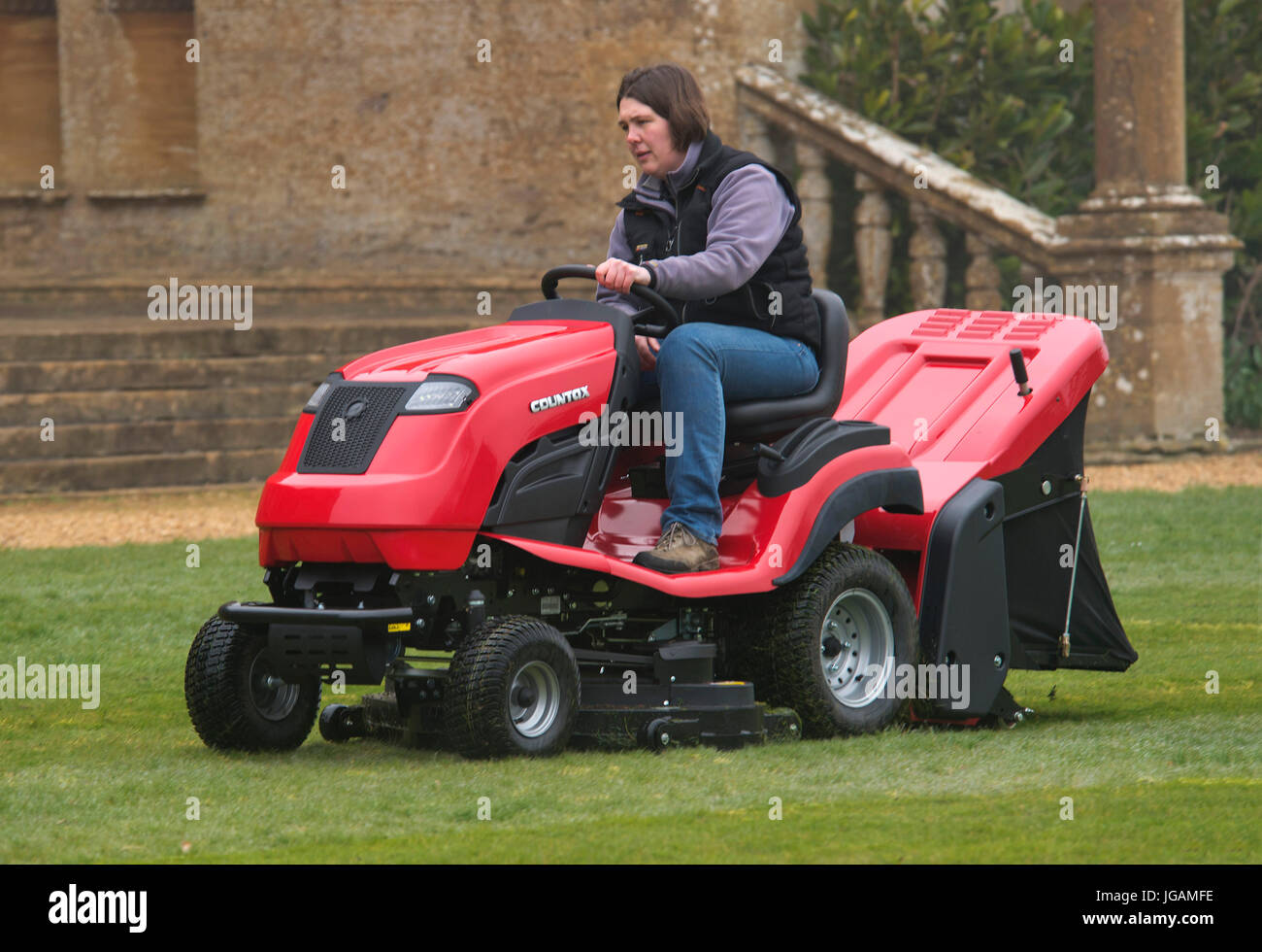 Sit discount on mower