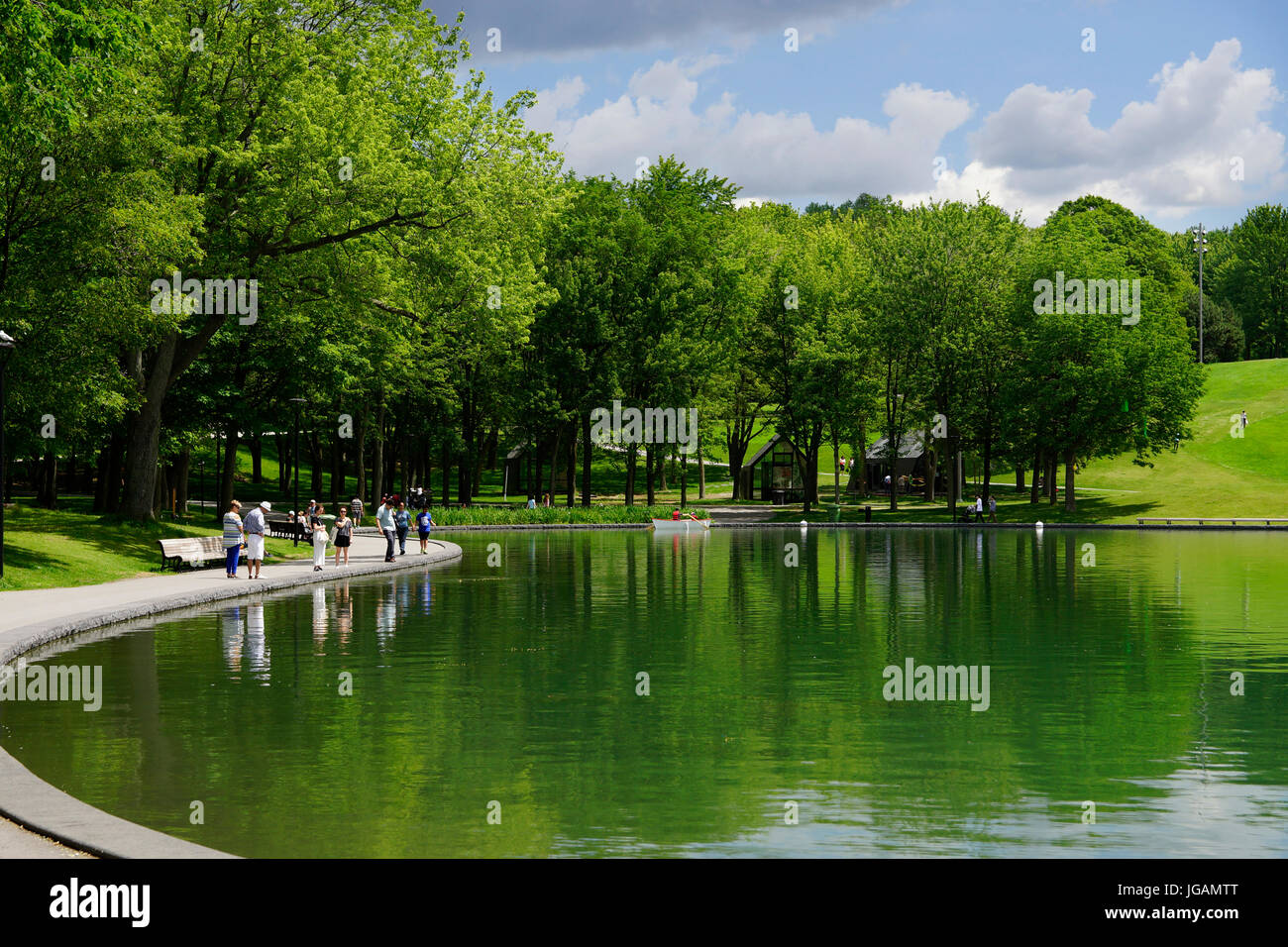 Beaver Lake a top MountRoyal park in Montreal,Quebec,Canada Stock