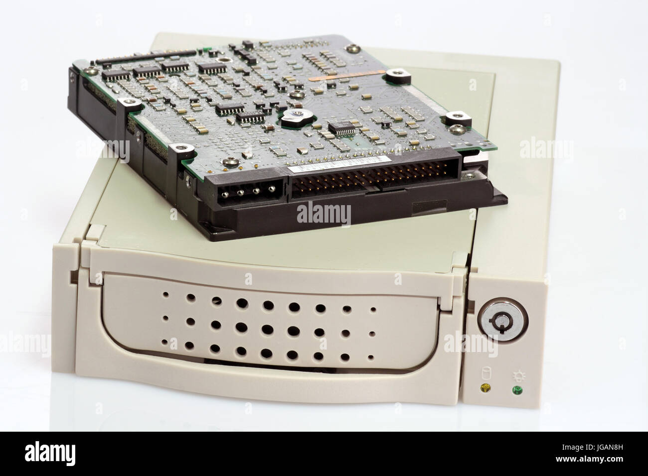 Removable hard disk chassis on white background Stock Photo Alamy