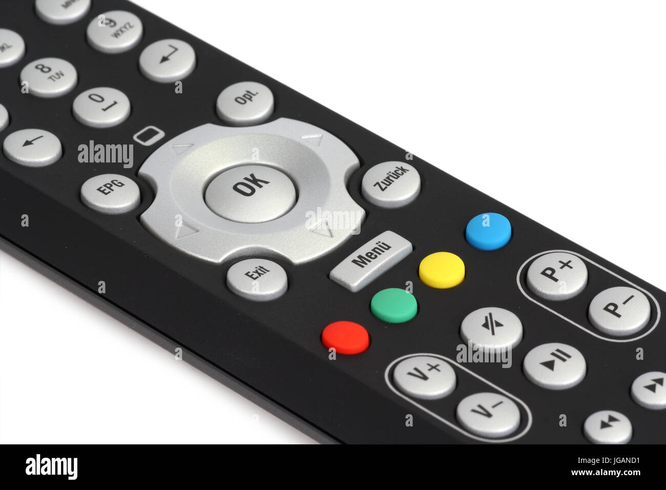 Remote control on white background Stock Photo - Alamy