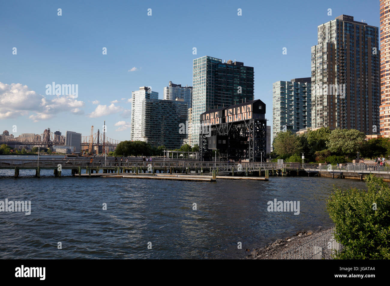 Waterfront in Long Island City landing New York Stock Photo Alamy