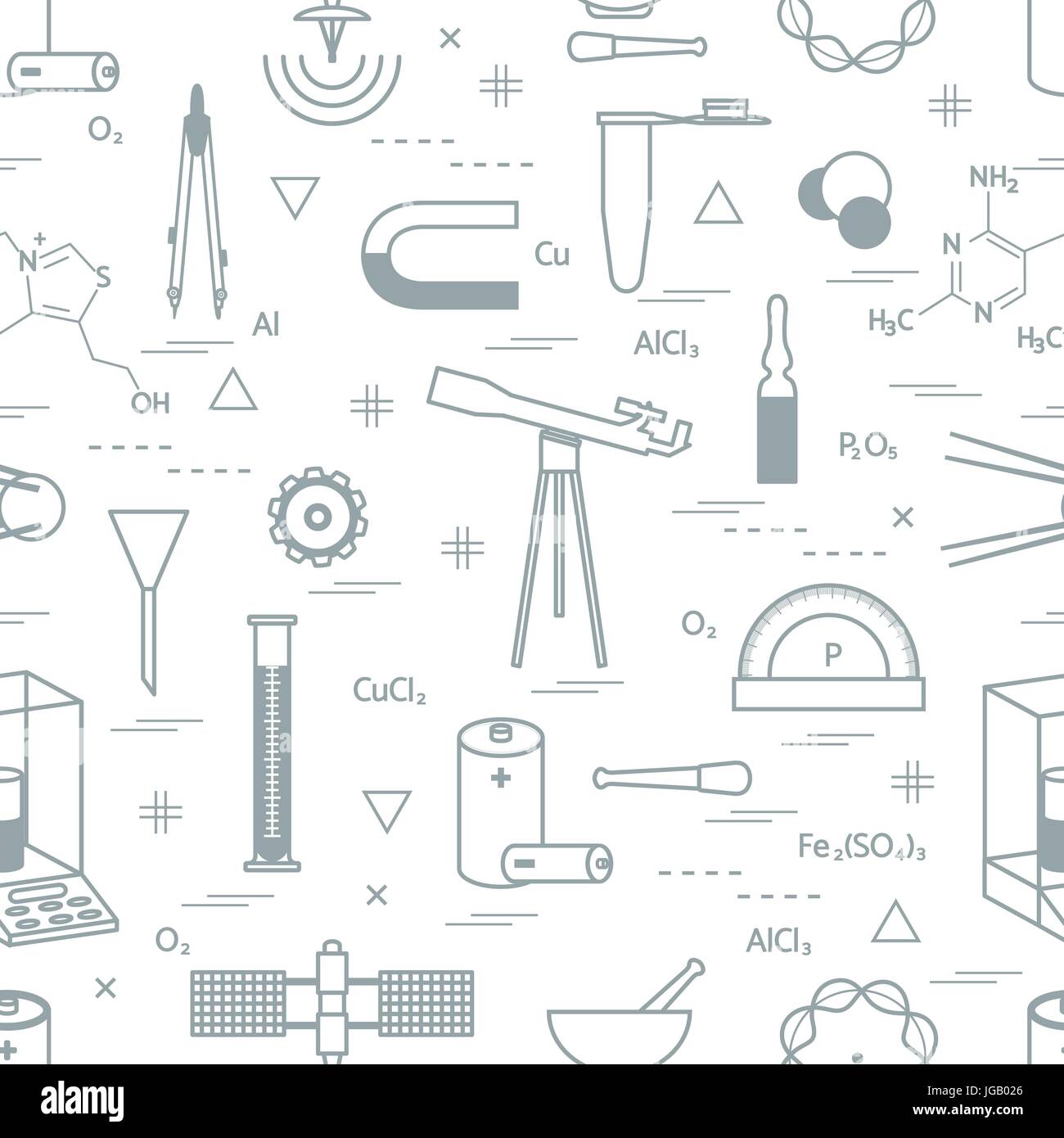 Science Section Designs Seamless pattern with variety scientific, education elements: dividers ...