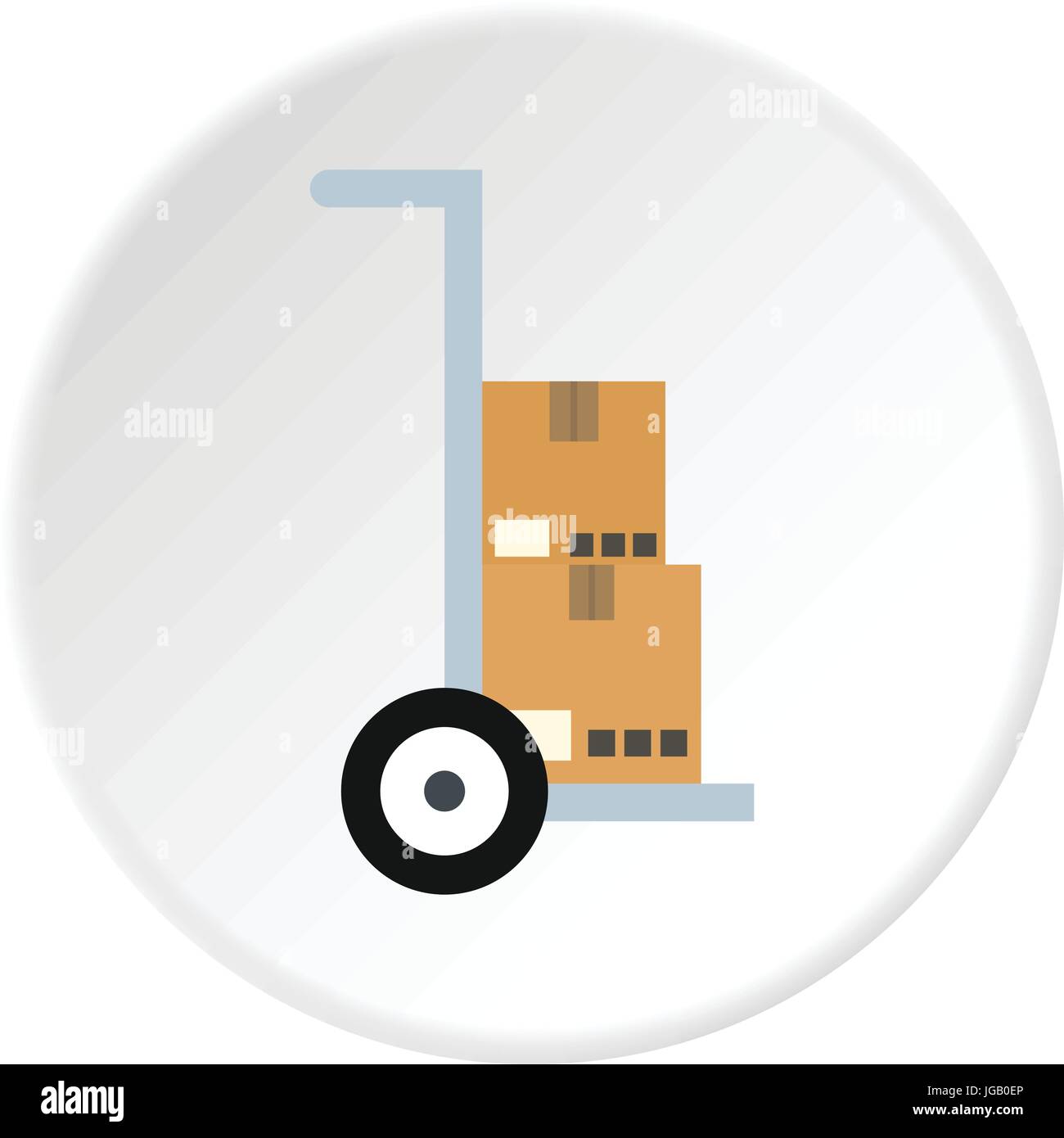 Hand truck with cardboard boxes icon circle Stock Vector Image & Art ...