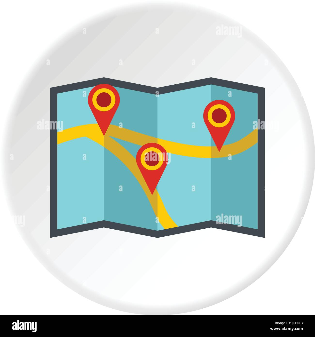 Map with pointer icon circle Stock Vector Image & Art - Alamy