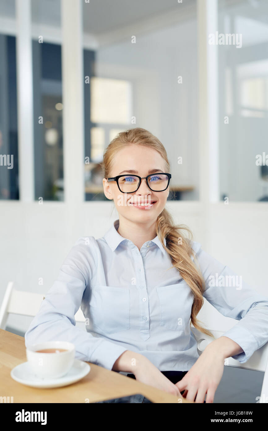 Tea break in office Stock Photo Alamy