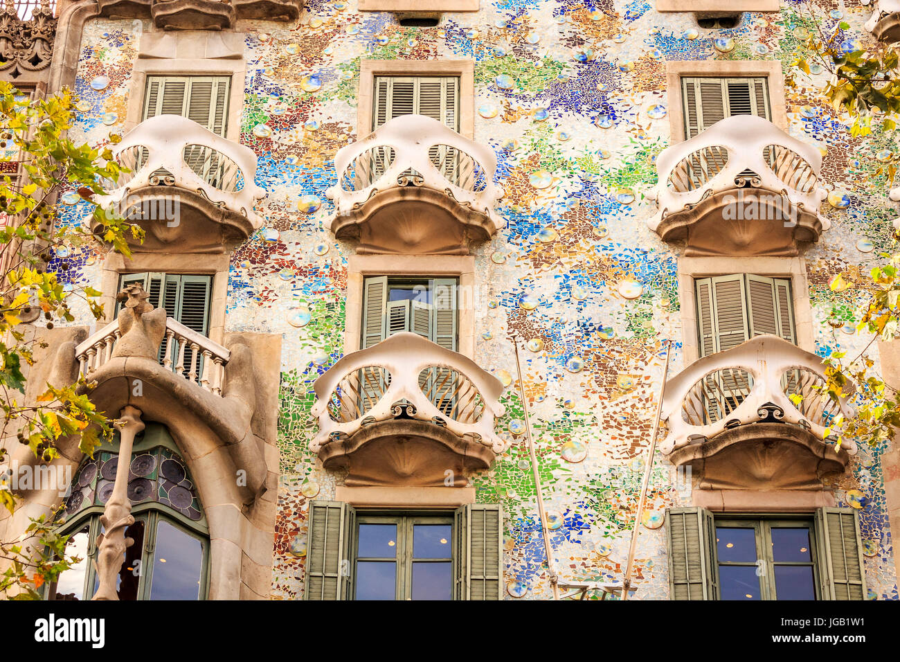 Casa Batllo by Antoni Gaudi in Barcelona, Catalonia, Spain Stock Photo