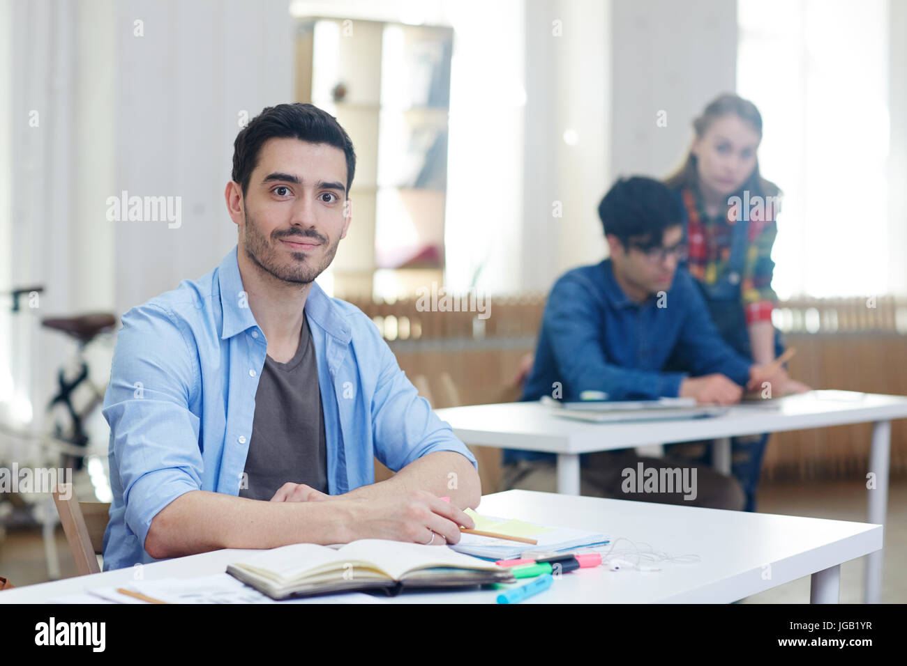 Preparing for lesson Stock Photo