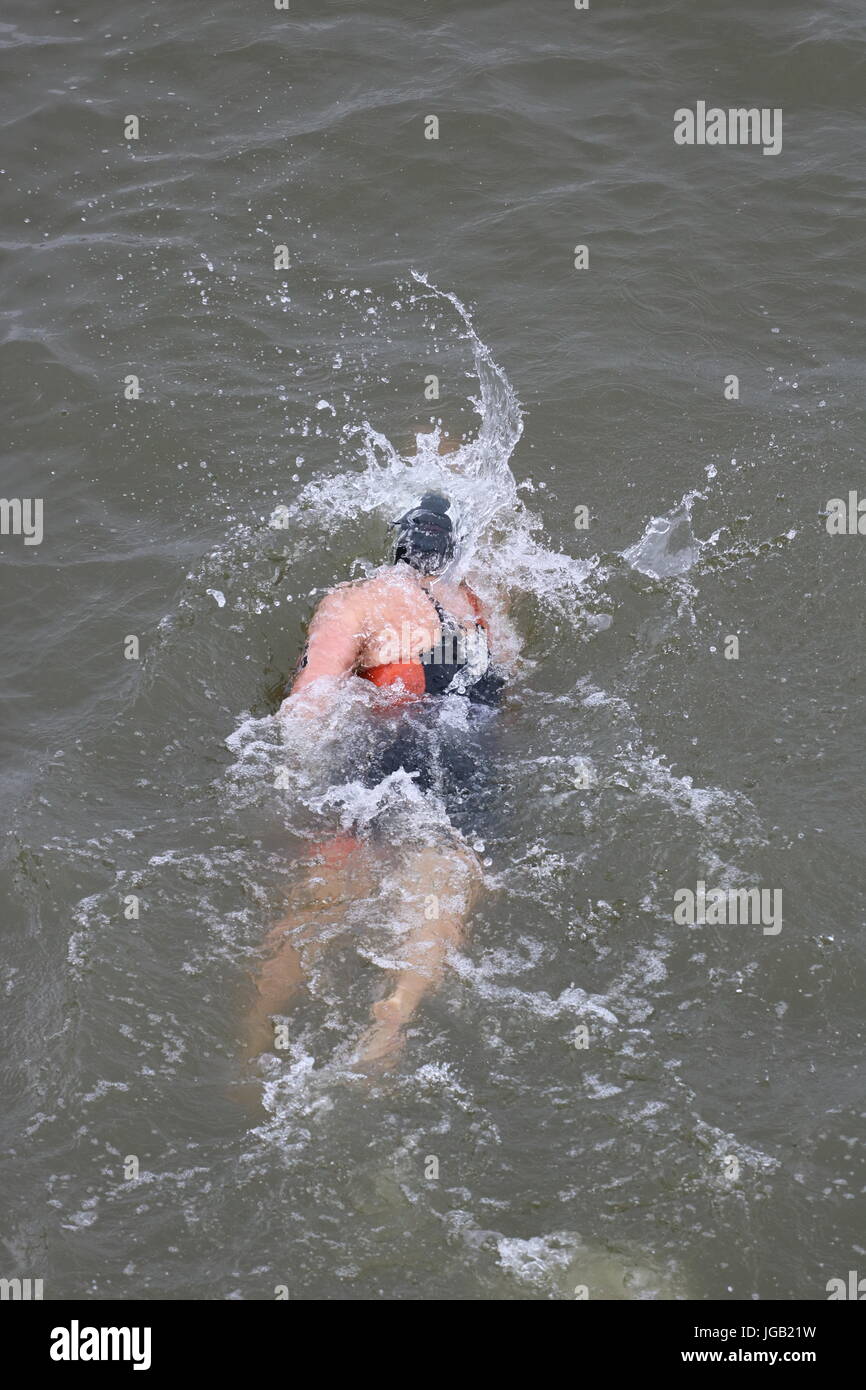 Female swimmer aerial hi-res stock photography and images - Alamy