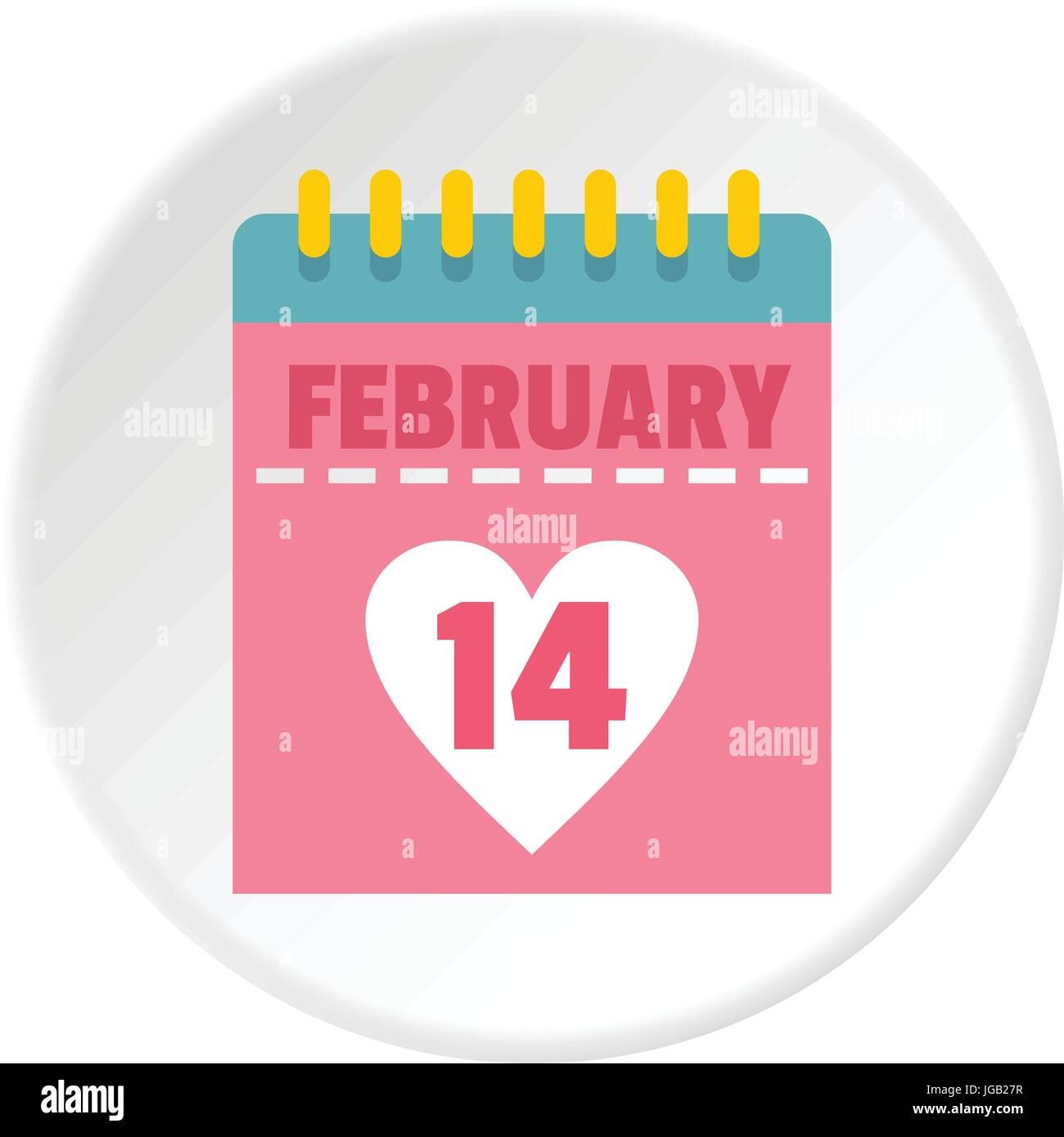 Pink Valentines day calendar icon circle Stock Vector Image & Art - Alamy