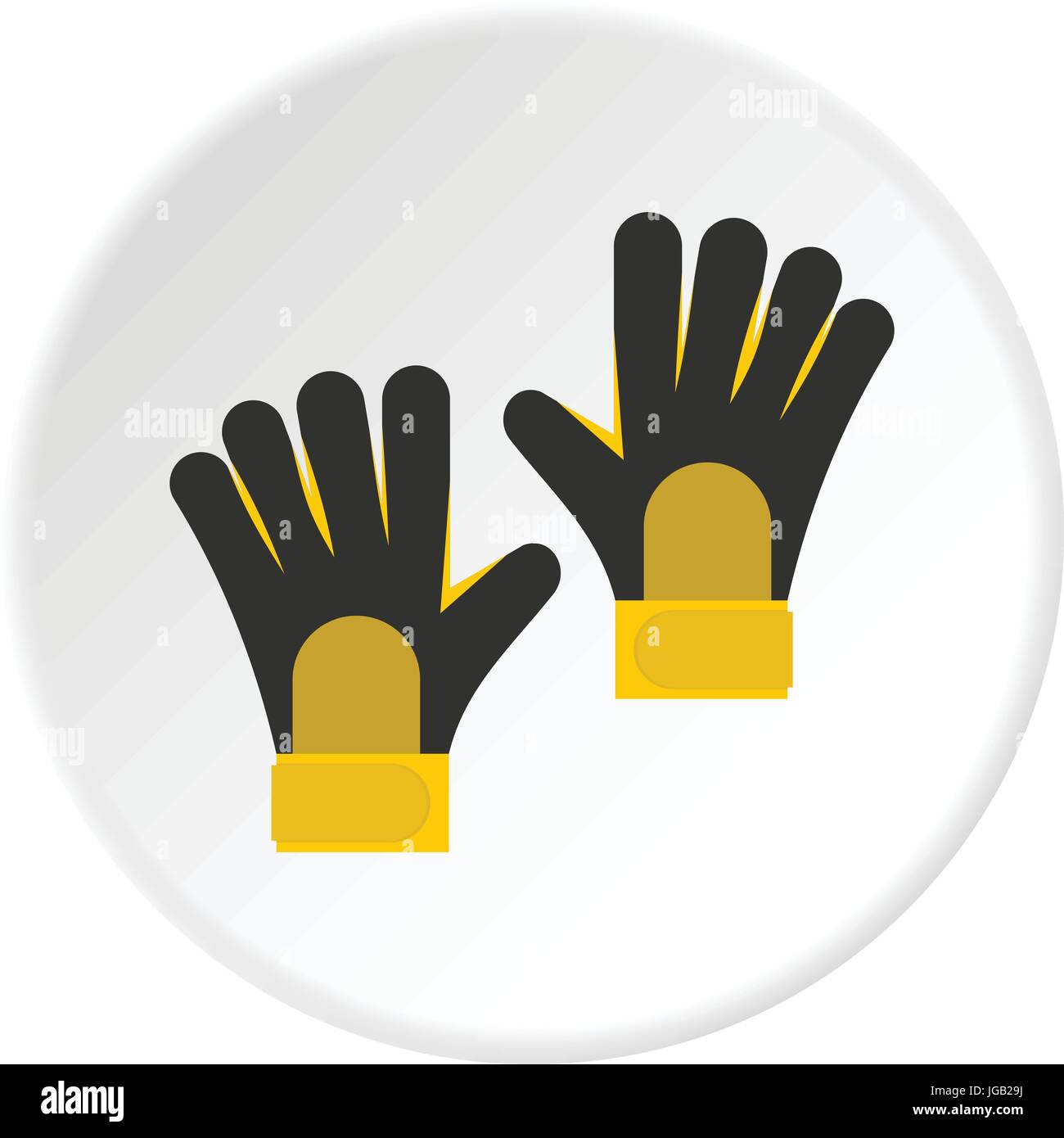Soccer goalkeepers gloves icon circle Stock Vector