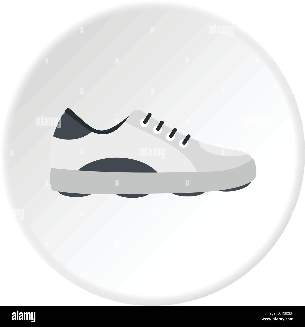 White golf shoe icon circle Stock Vector