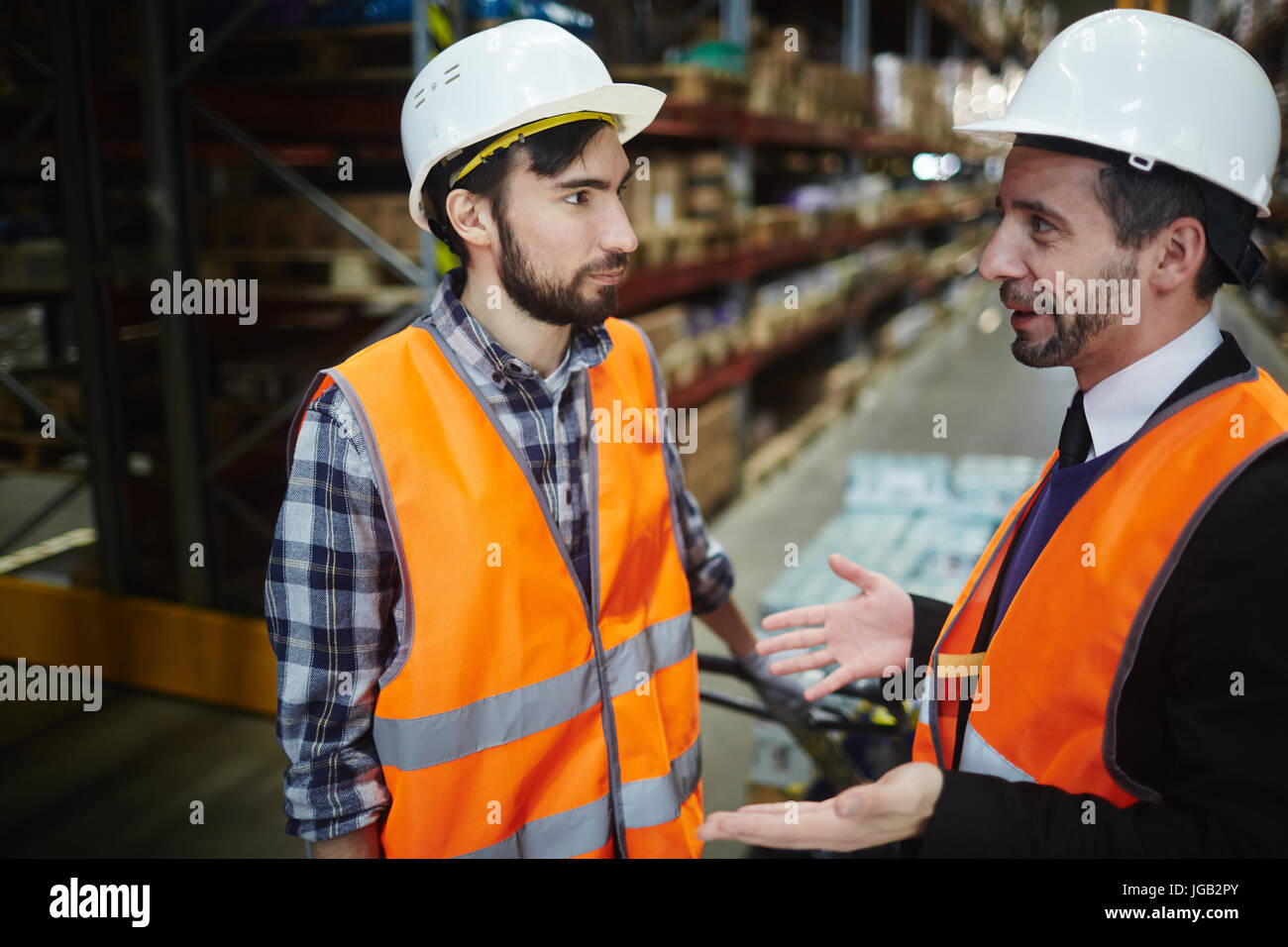 Talk of workers Stock Photo