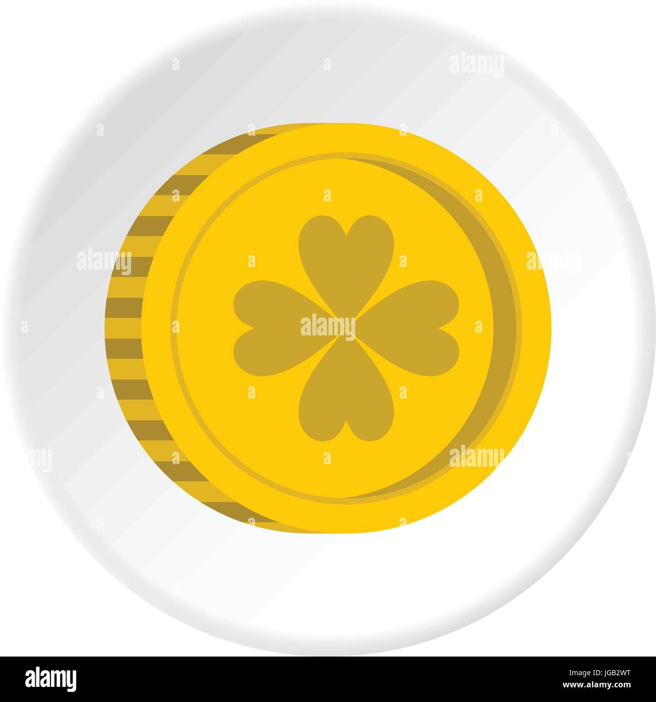 Golden coin with clover sign icon circle Stock Vector Image & Art - Alamy