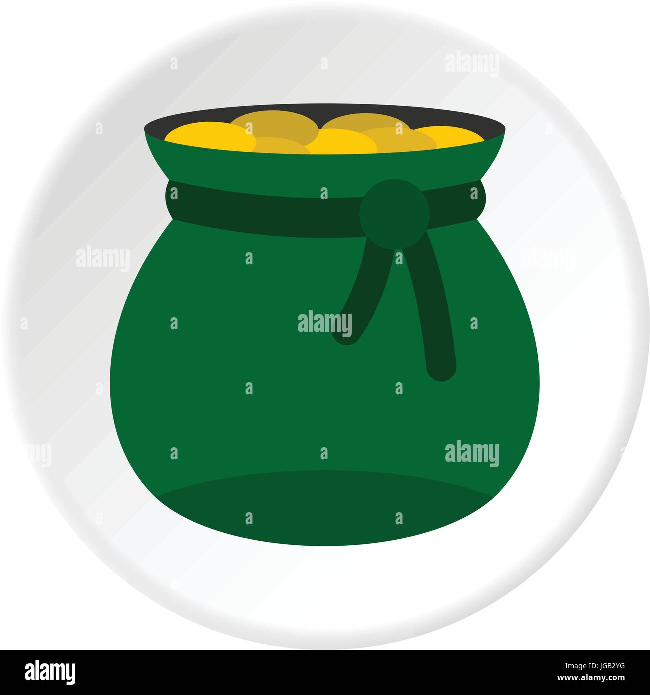 Green bag full of gold coins icon circle Stock Vector Image & Art - Alamy