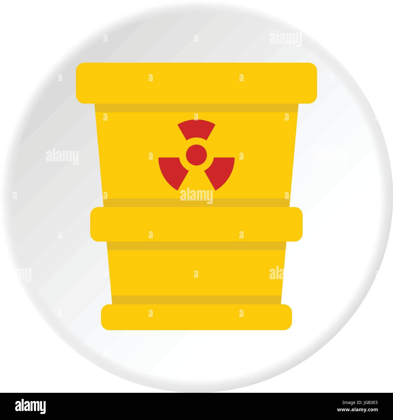 Ttrashcan containing radioactive waste icon circle Stock Vector