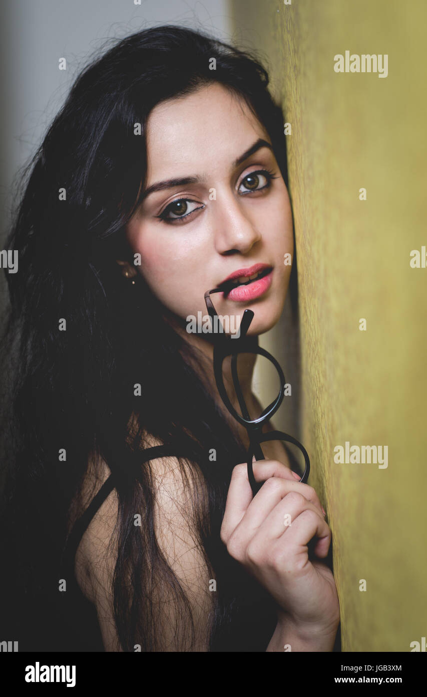 Concept Shoot With A Beautiful Indian Model With Long Hair At A