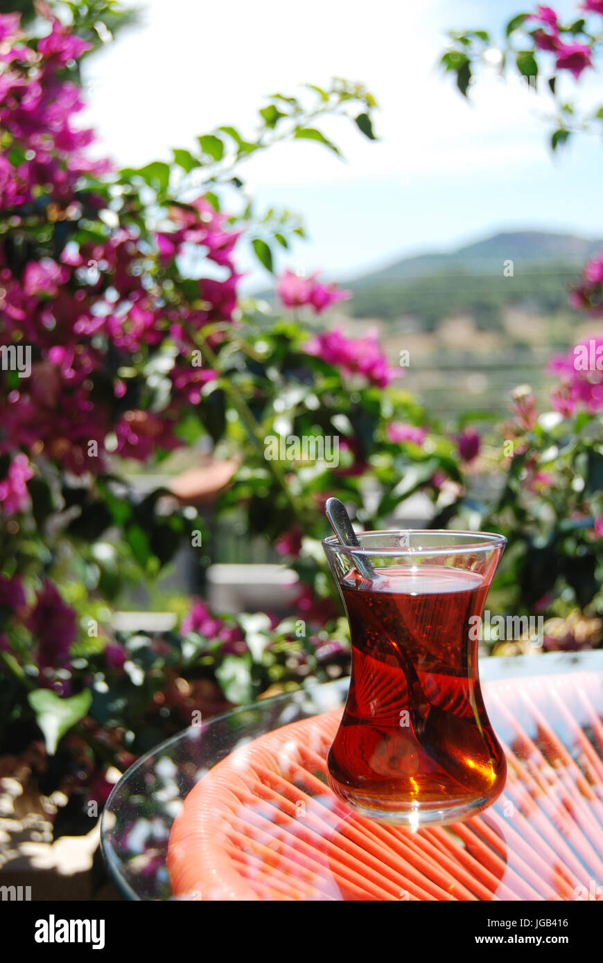 Turkish tea closeup Stock Photo