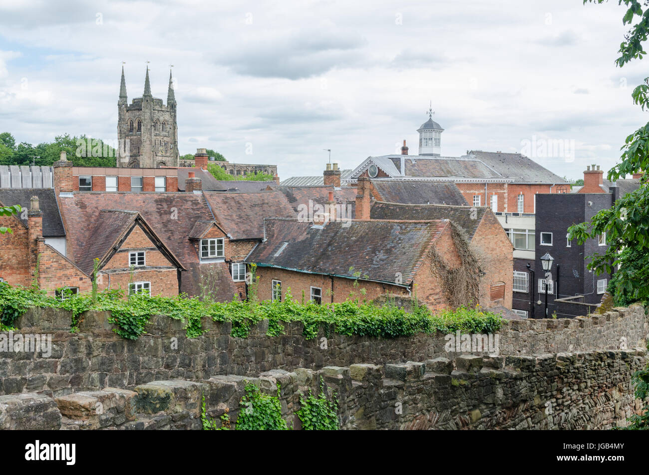 View of Tamworth town from Tamworth Castle Stock Photo - Alamy