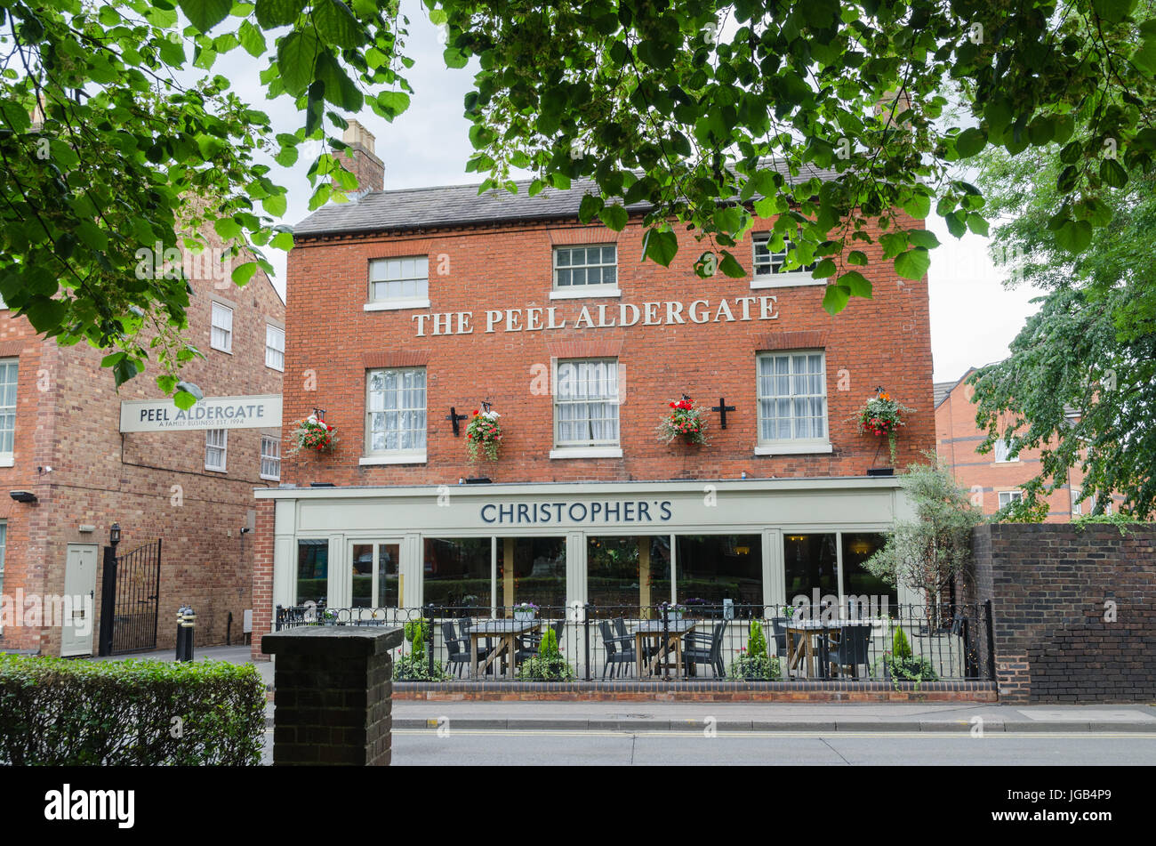 The Peel Aldergate hotel and Christopher's Bistro in Tamworth, Staffordshire Stock Photo