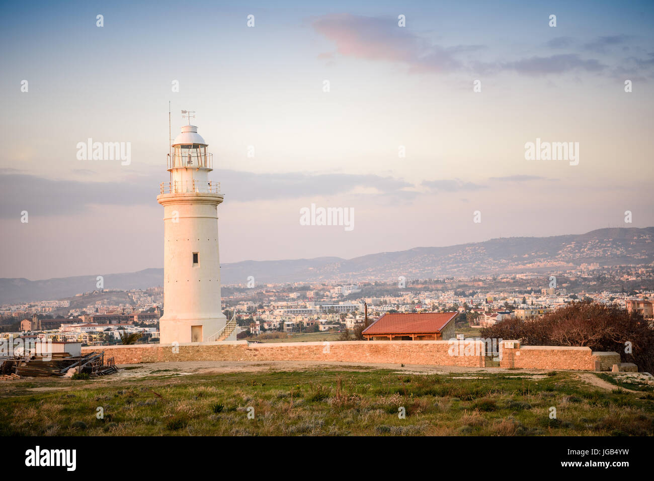 Lighthouse in historic Paphos, Republic of Cyprus Stock Photo - Alamy