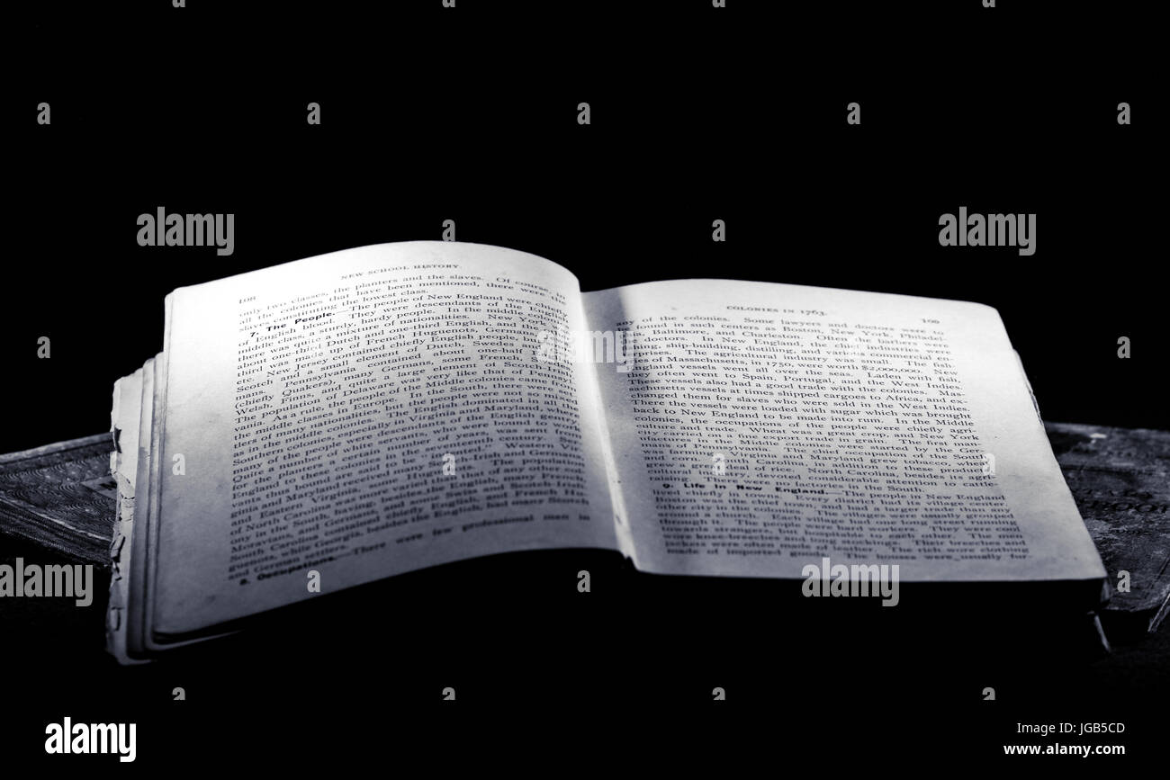 Black and white textbook with room for copy text Stock Photo - Alamy