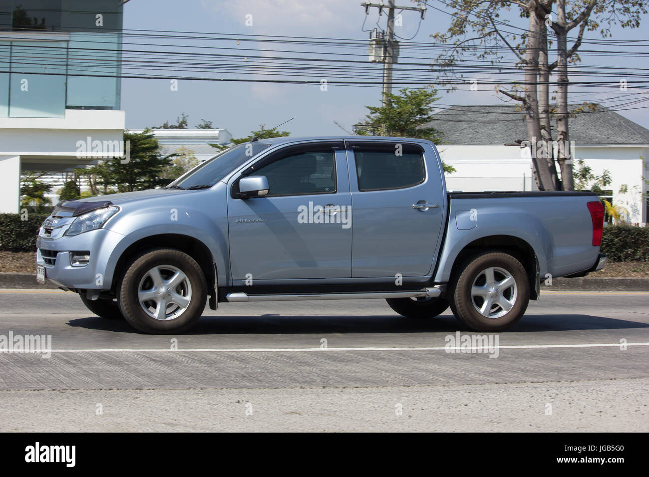 CHIANG MAI, THAILAND -JANUARY 29 2017: Private Isuzu D Max Pick up Truck. Photo at road no 121 about 8 km from downtown Chiangmai thailand. Stock Photo