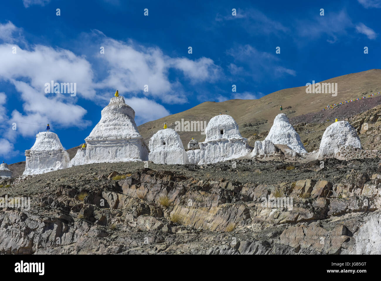 Buddhist Stupa in Leh, Ladakh, India Stock Photo