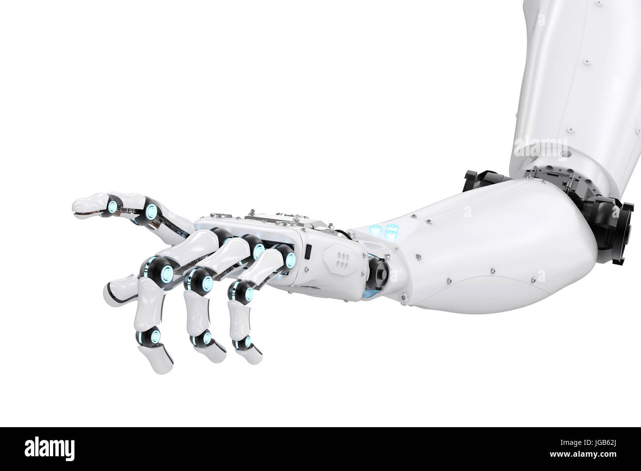 3d rendering robotic hand pointing isolated on white Stock Photo - Alamy