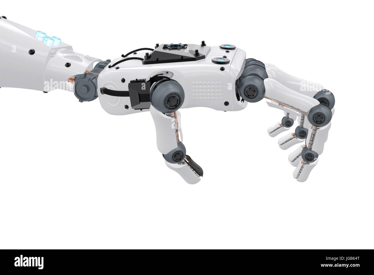3d rendering robotic hand holding isolated on white Stock Photo - Alamy