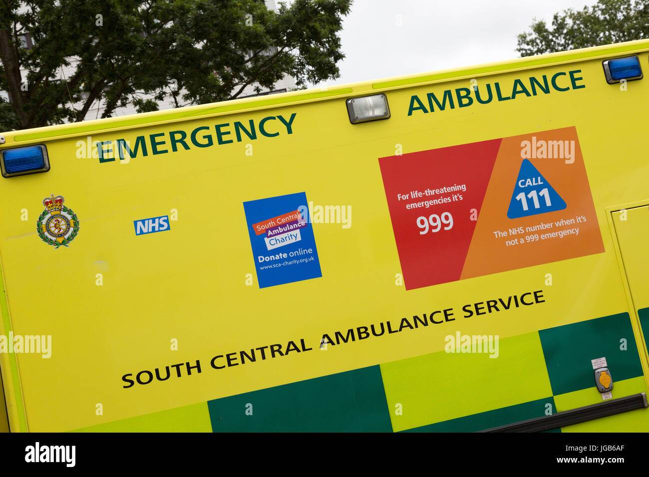 Close up of a South Central Ambulance Service ambulance, Oxford, UK Stock Photo