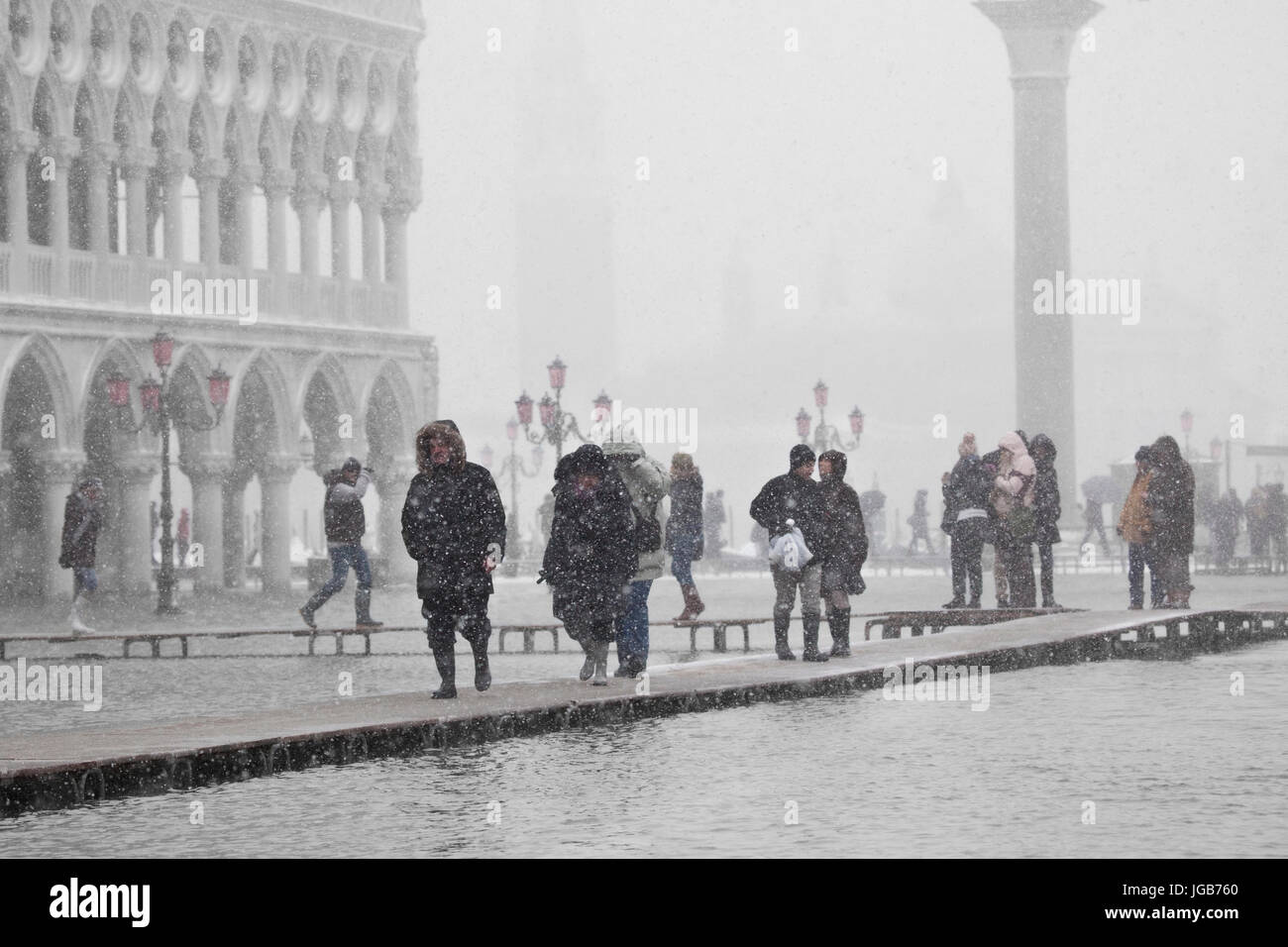 High tide in Venice, Italy. Stock Photo