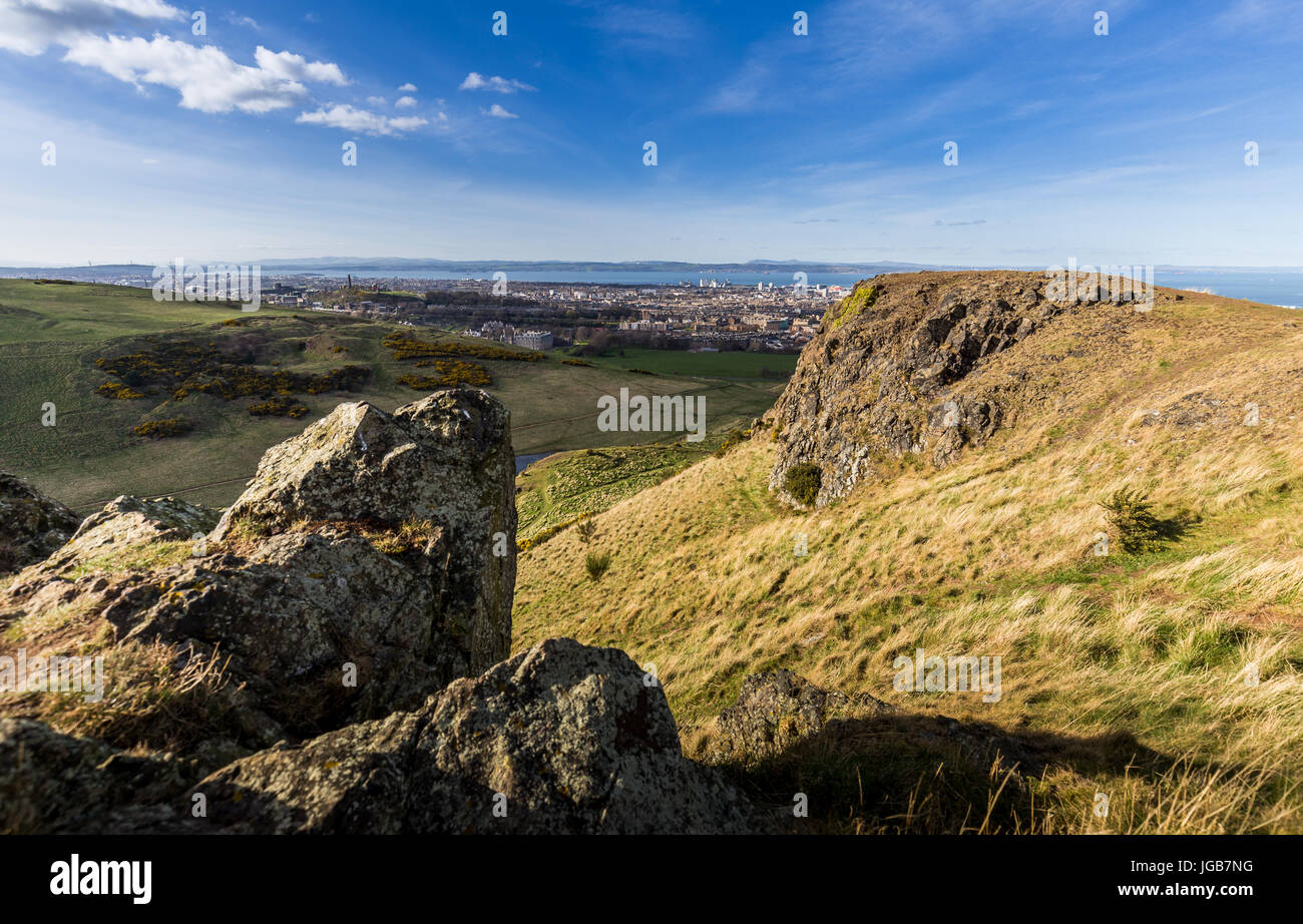 Hiking on hills, Arthurs Seat in Edinburghsrth Stock Photo Alamy