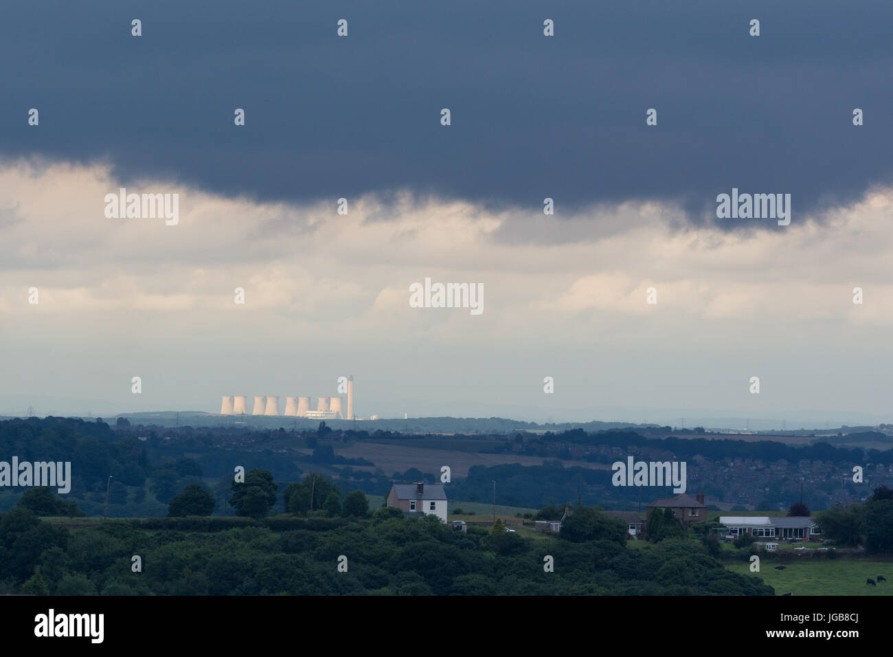 Eggborough coal fired power station under a stormy sky, North Yorkshire, England, UK Stock Photo