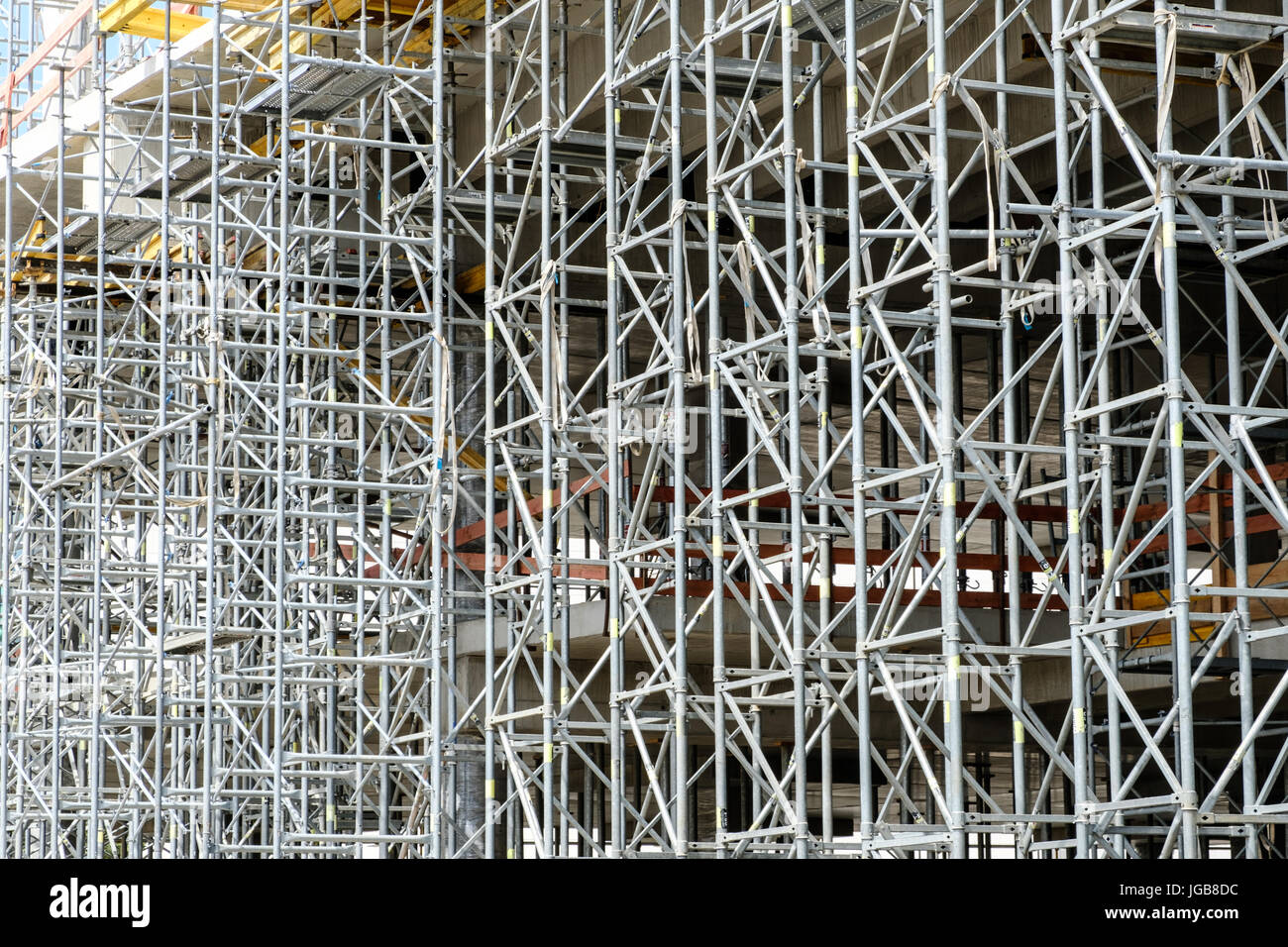 metal framework / scaffolding on construction site Stock Photo Alamy