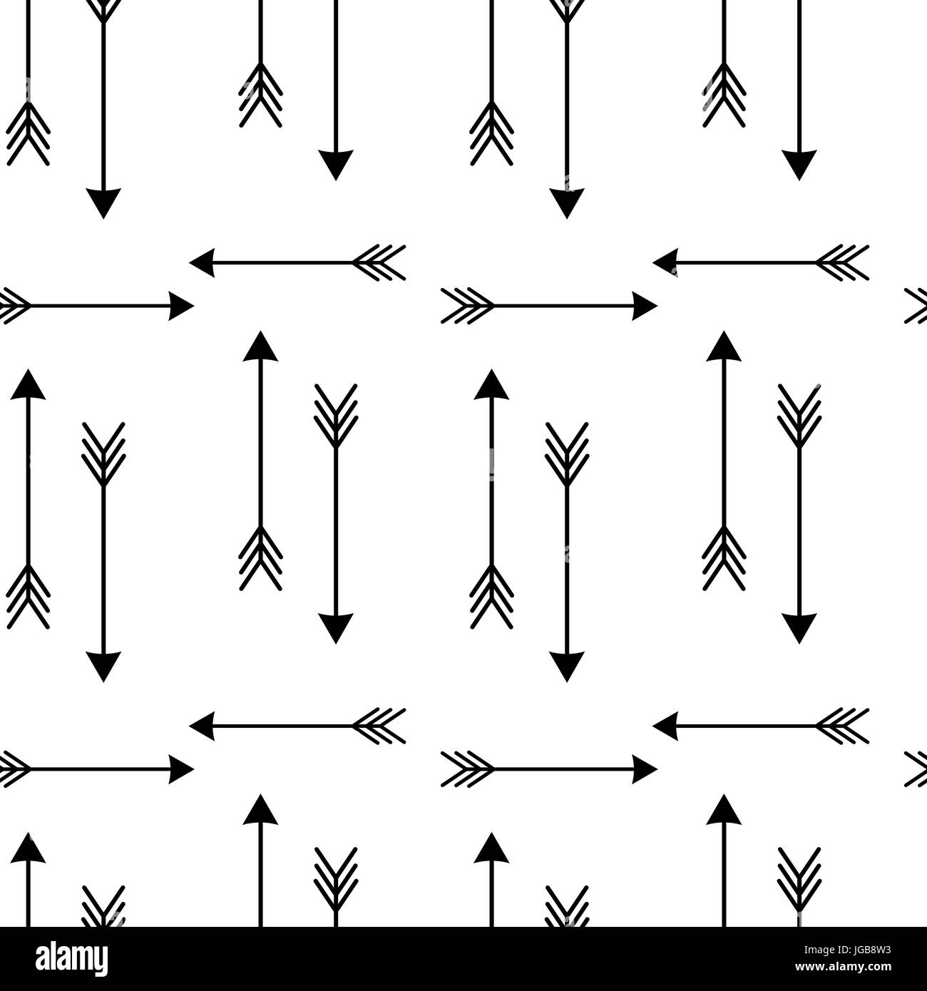 black arrows on white background seamless vector pattern illustration ...