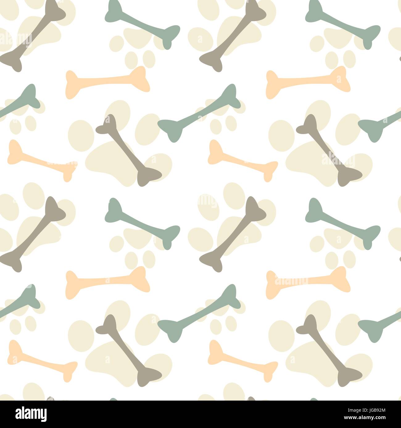 bone and paw seamless vector pattern background illustration Stock ...