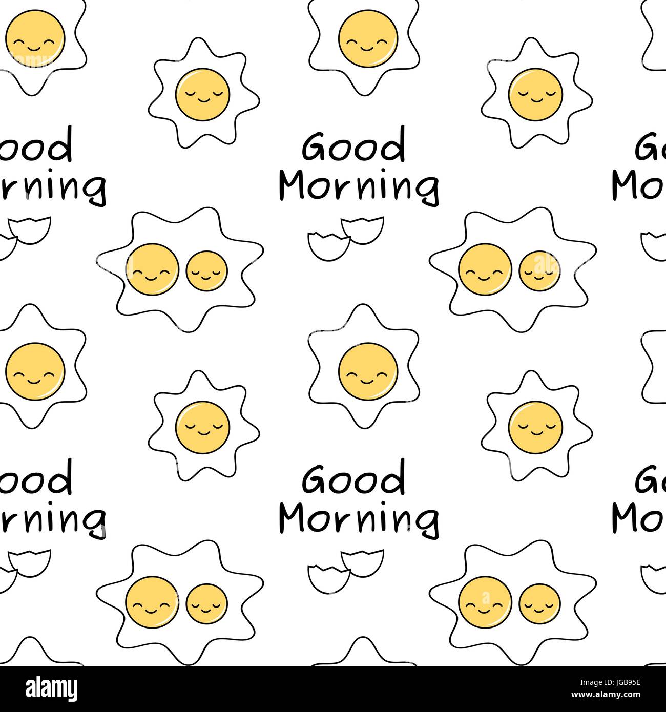 cute cartoon seamless vector pattern background illustration with fried ...