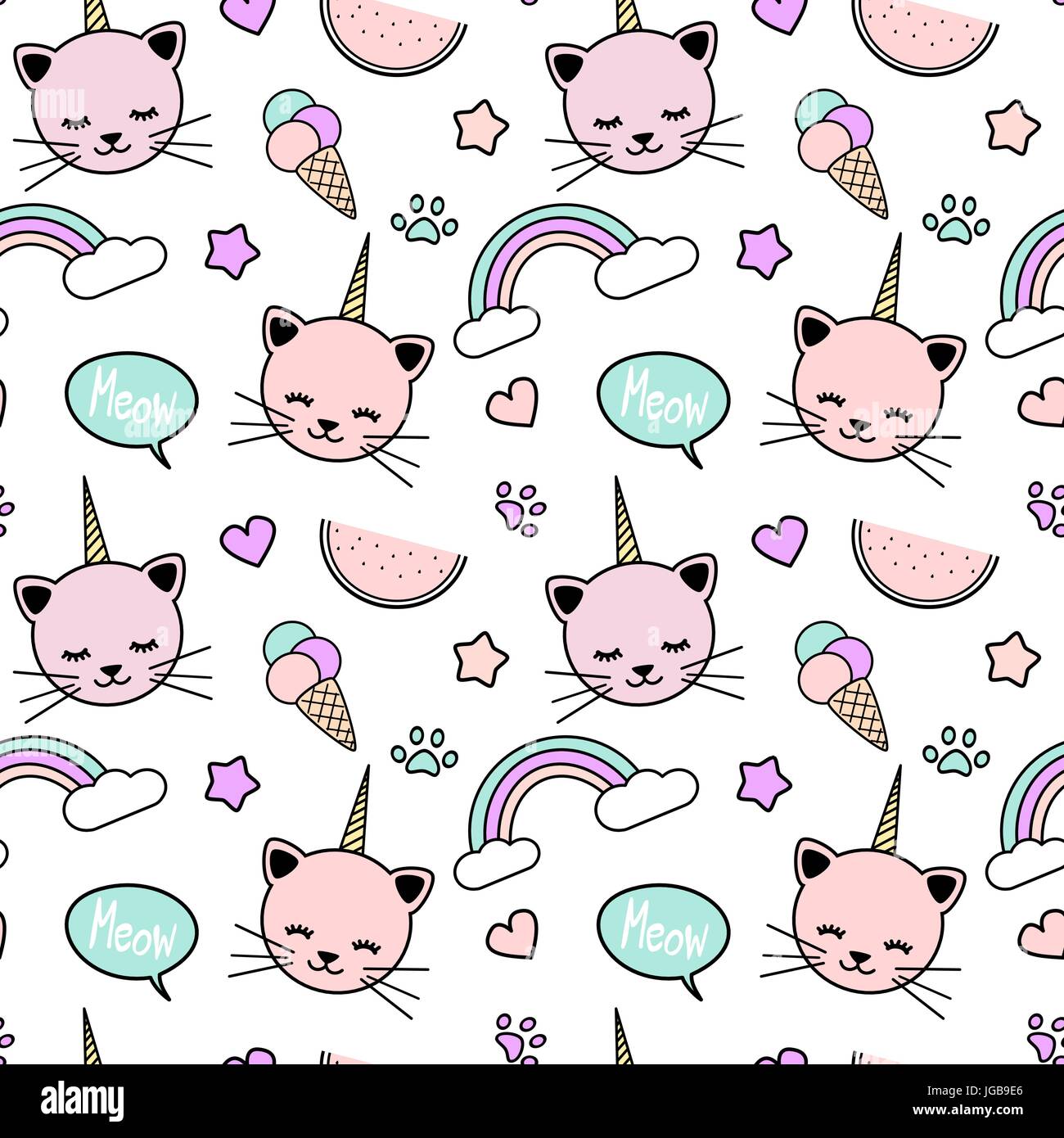 cute colorful seamless vector pattern background illustration with ...